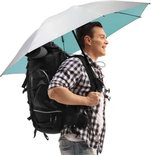 G4Free Liteflex Hiking Umbrella Mini Compact Ultralight Collapsible Reflective Silver Trekking Backpacking Umbrella