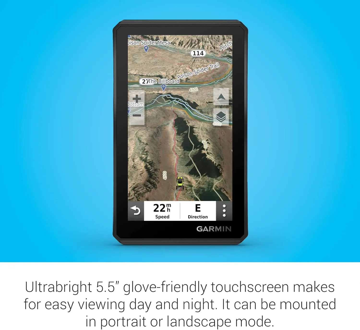 Garmin Tread Powersport Off-Road Navigator, Includes Topographic Mapping, Private and Public Land Info and More, 5.5" Display