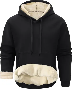 Gihuo Men's Warm Crewneck Sherpa Lined Fleece Sweatshirt Pullover Tops