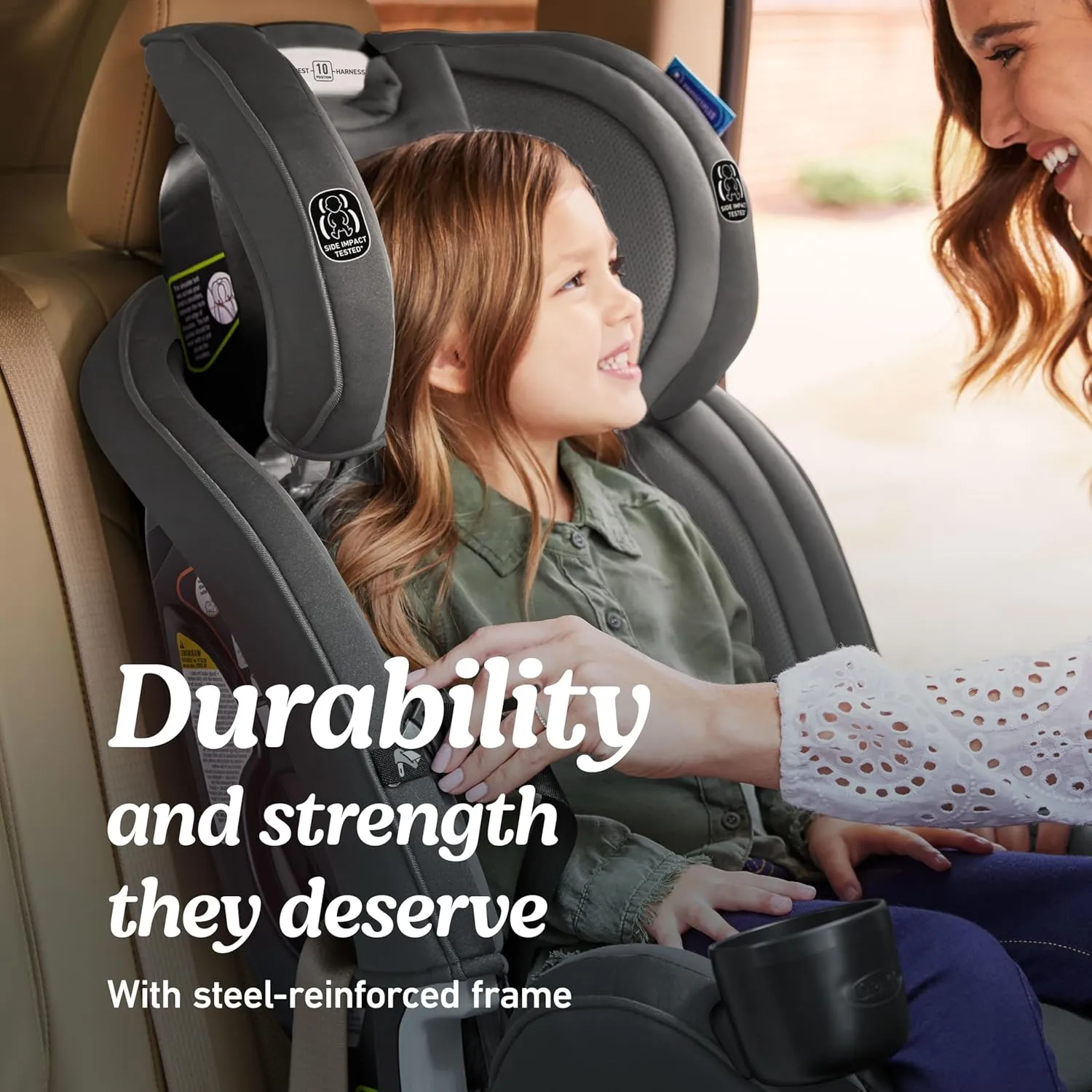 Graco SlimFit3 LX 3-in-1 Slim Car Seat, Rear Facing, Forward Facing to Highback Booster Car Seat, Kunningham