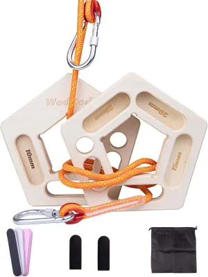 Hang Holds for Rock Climbing,Hangboard Rock Climbing,Includes 3 Kinds of Finger Files,2pcs Finger Rubber Pads,2pcs Climbing Ropes with Strap Hooks,1pcs Carry Bag,Finger Strengthener for Anywhere