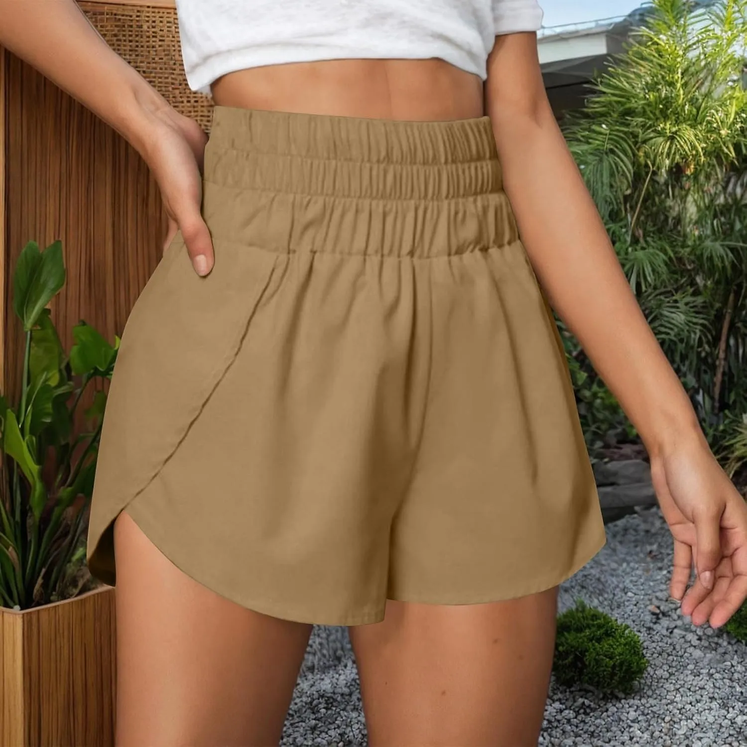 High Waisted Running Shorts for Women Summer Split Breathable for Athletic Tennis Gym Workout Shorts Outfit 2025