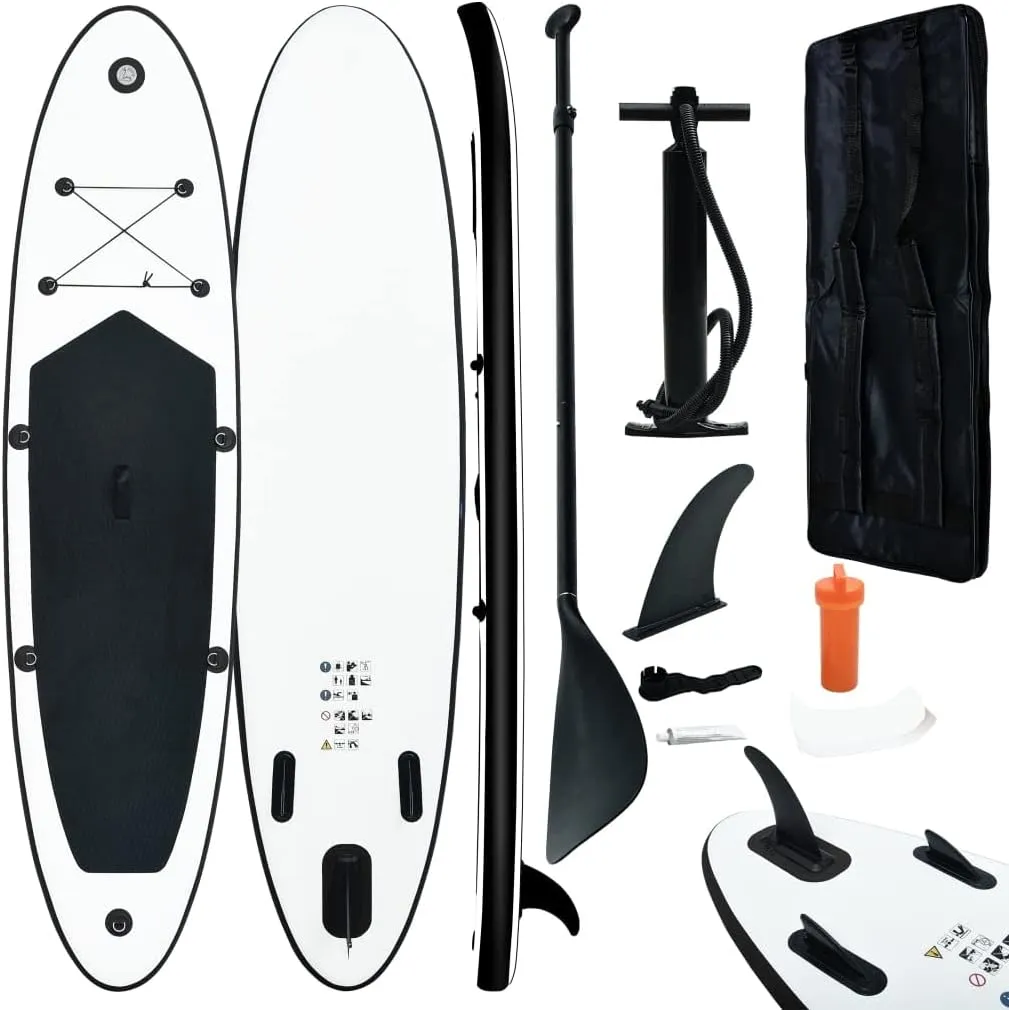 Inflatable Stand up Paddle Board Set Black and White 12.8kg/28.16ib Paddleboards
