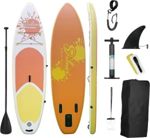 Inflatable Stand Up Paddle Board  Simple Deluxe Premium for All Skill Levels, Paddle Boards for Adults & Youth, Blow Up Stand-Up Paddleboards with Accessories & Backpack, Surf ControlPink