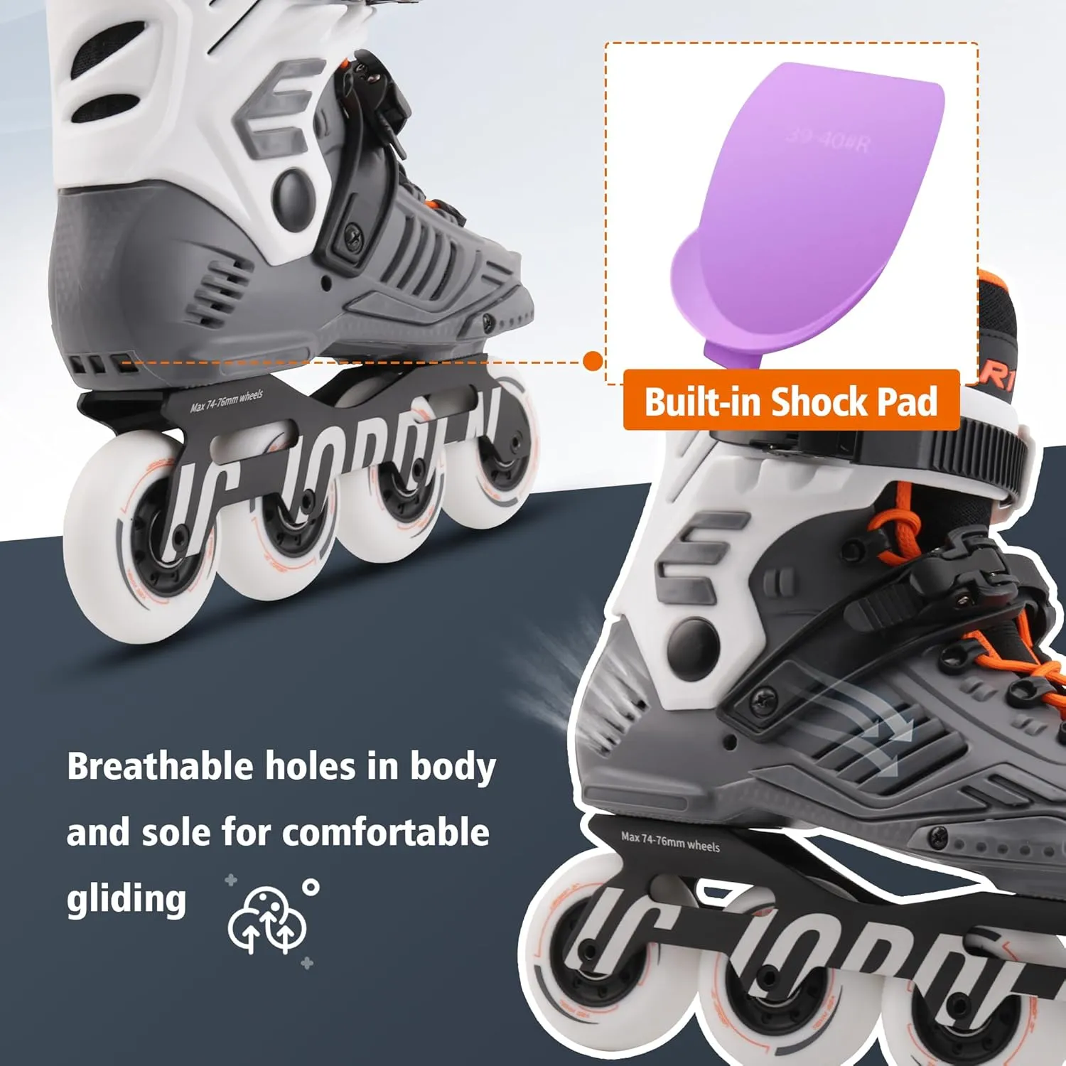 Inline Skates for Women Men, Fitness Speed Racing Skates with Durable Outer Shell, Adult Male Female, Professional Outdoor Fitness Roller Skates Blades for Unisex