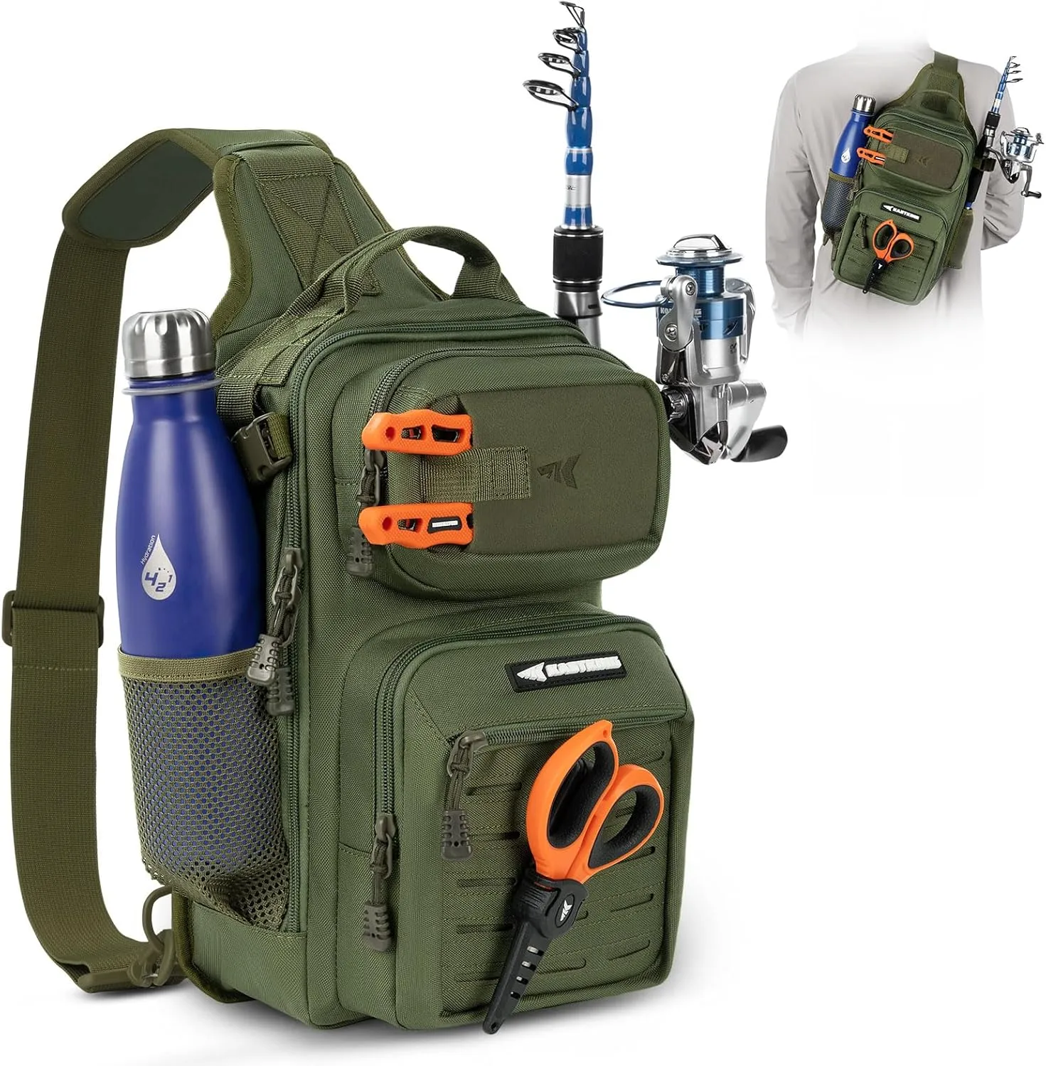 KastKing BlowBak Tactical Sling Tackle Bag-Lightweight Fishing Backpack Storge Fishing Gear and Equipment,Gift for Men