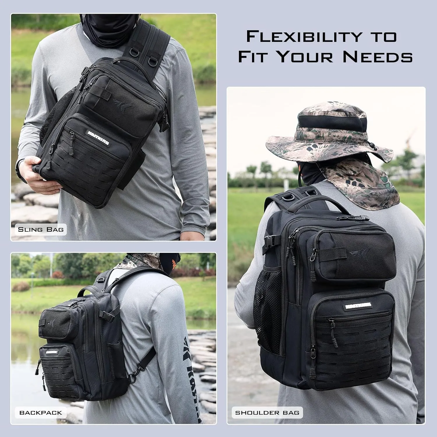 KastKing BlowBak Tactical Sling Tackle Bag-Lightweight Fishing Backpack Storge Fishing Gear and Equipment,Gift for Men