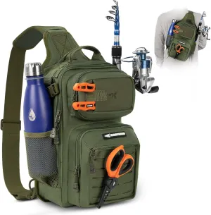 KastKing BlowBak Tactical Sling Tackle Bag-Lightweight Fishing Backpack Storge Fishing Gear and Equipment,Gift for Men