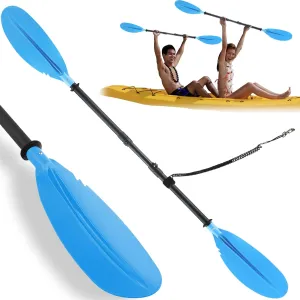 Kayak Paddle ,70 to 96In Telescopic Paddle Board Paddles for Adults Shaft Kayaking Boating Canoeing with 1 Free Paddle Leash Double Oar Float Paddle Frosted Tube Durable Extendable (Blue )