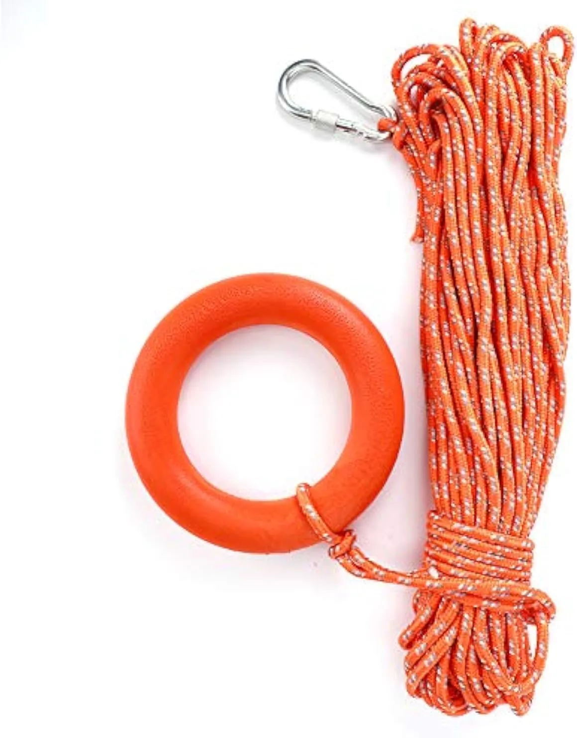 Keenso Throwable Flotation Device, Lifesaving Rope, 6mm Diameter 30m PVC Reflective Throwing Rope, Orange, Wakeboarding