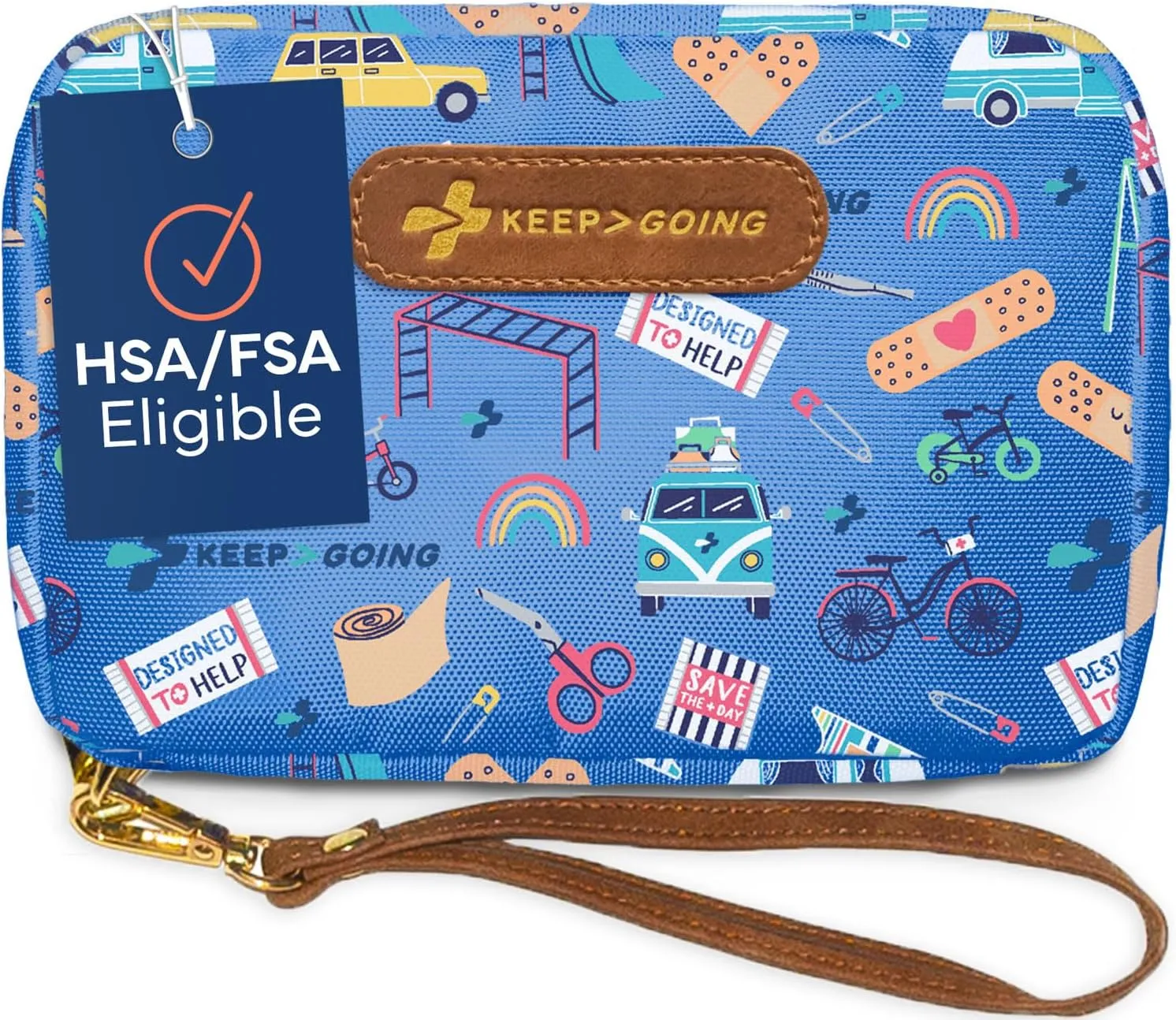 KeepGoing Travel First Aid Kit for Kids  130 Pc. for Car, Home, Purse, Diaper Bag & Backpack with Latex-Free Bandages - Mini First Aid Kit Travel Size TSA-Approved