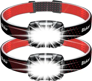 LED Headlamp,2000L Super Bright Rechargeable Headlight Flashlight with White&Red Light 2 Pack - Motion Sensor,Dimmable Brightness,8 Modes,Spotlight&Floodlight,IPX5 Waterproof for Camping,Hiking