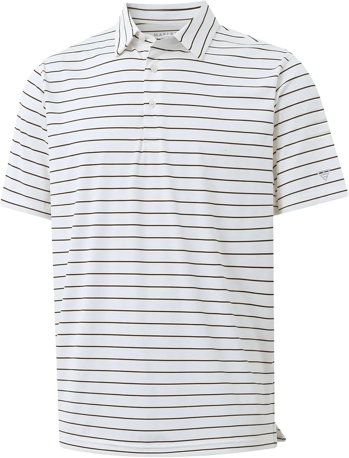 M MAELREG Mens Striped Golf Shirts Short Sleeve Silk-Like Touch Water-Resistant Breathable Soft Collared Polo Shirts for Men
