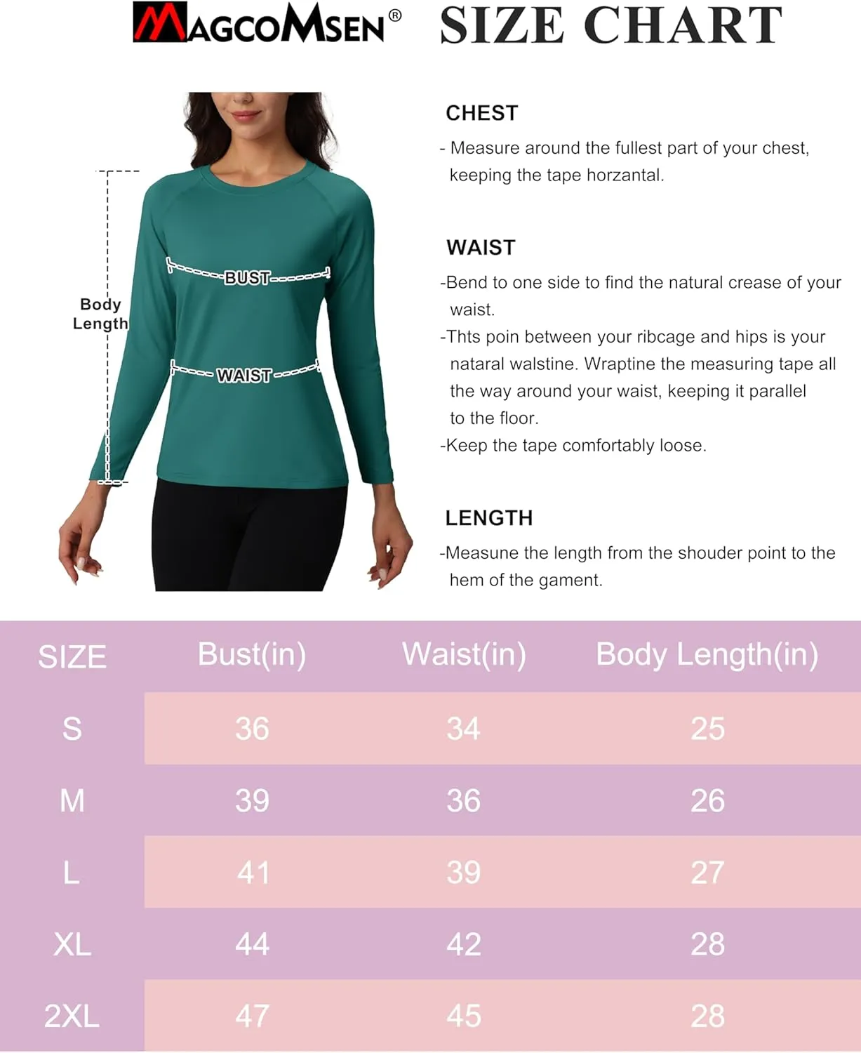 MAGCOMSEN Women's Thermal Shirts Fleece Lined Undershirt Long Sleeve Tops Warm Workout Winter Base Layer