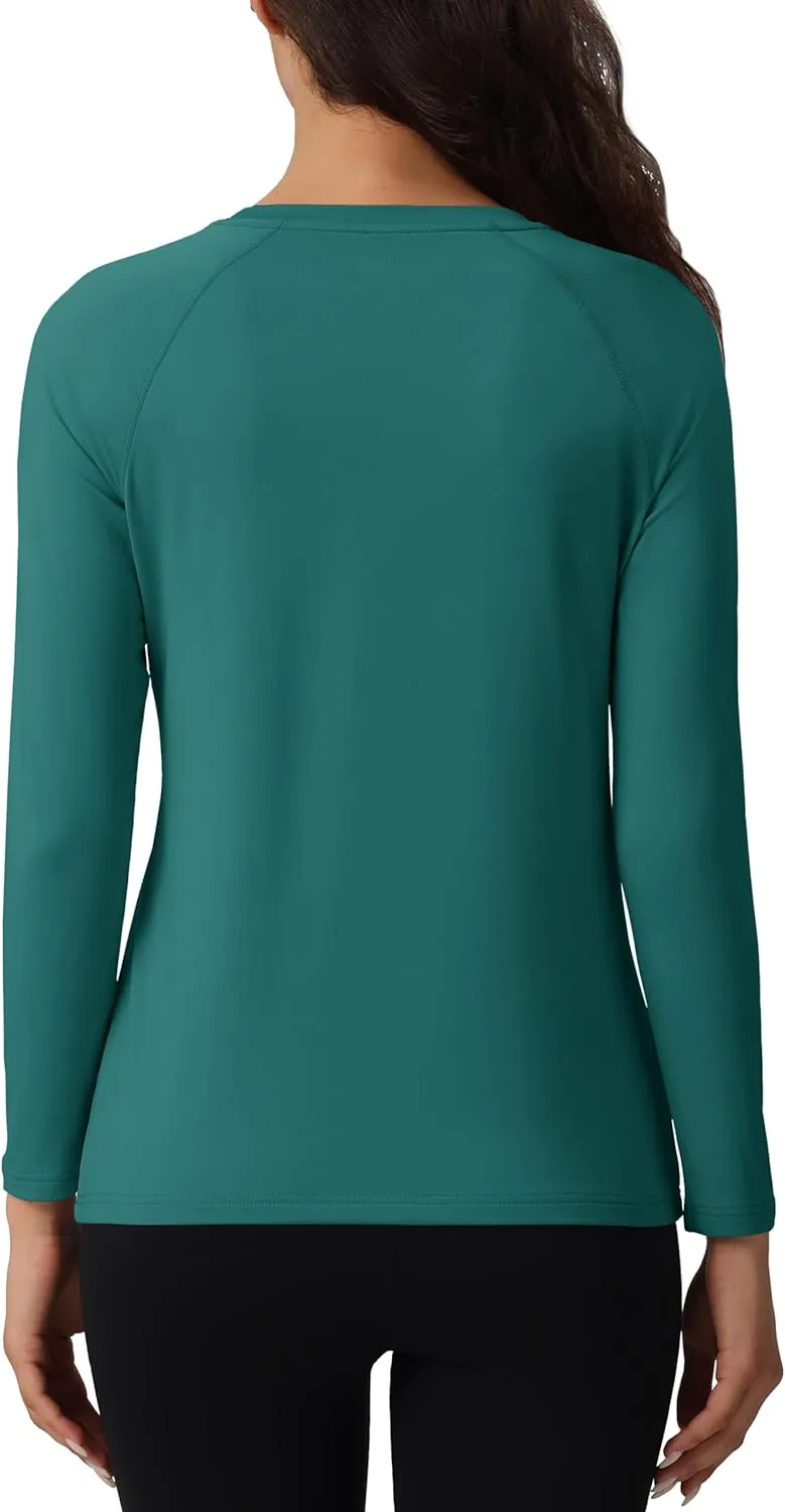 MAGCOMSEN Women's Thermal Shirts Fleece Lined Undershirt Long Sleeve Tops Warm Workout Winter Base Layer