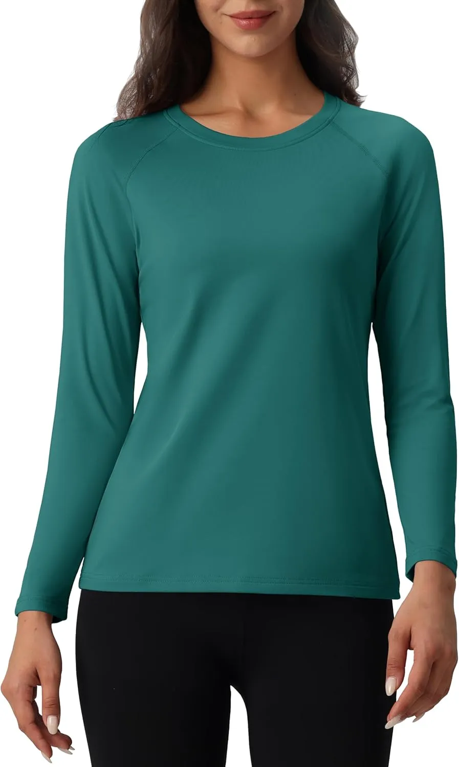 MAGCOMSEN Women's Thermal Shirts Fleece Lined Undershirt Long Sleeve Tops Warm Workout Winter Base Layer
