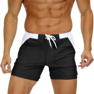 MAGNIVIT Men's Swimwear Swimsuits Solid Basic Long Swim Sport Trunks Board Shorts with Pockets