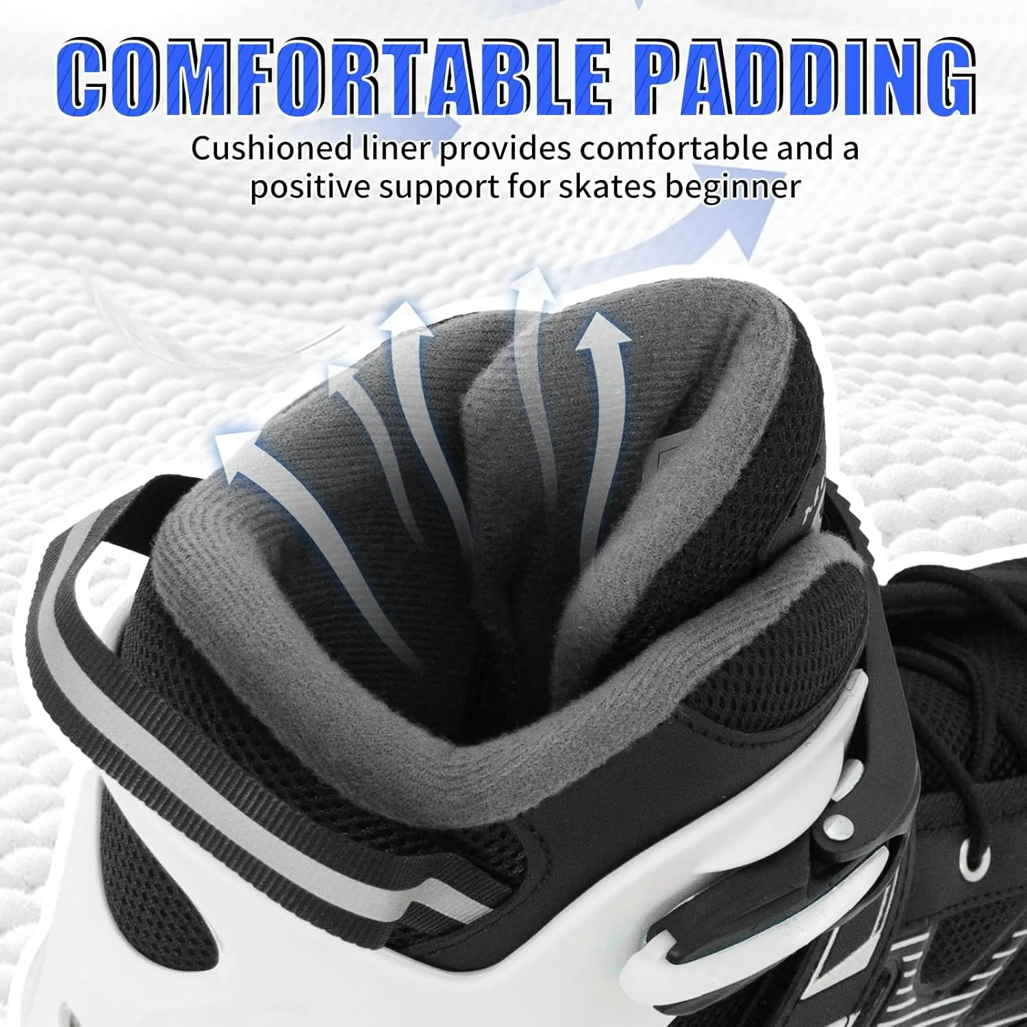 MammyGol Adult Inline Skates for Men Women, Blades Roller with Carbon Steel Bearings, TPR Brake, 3D Mesh, EVA Lining, PVC Upper | Adjustable Size for Better Fit for Skating Enthusiasts