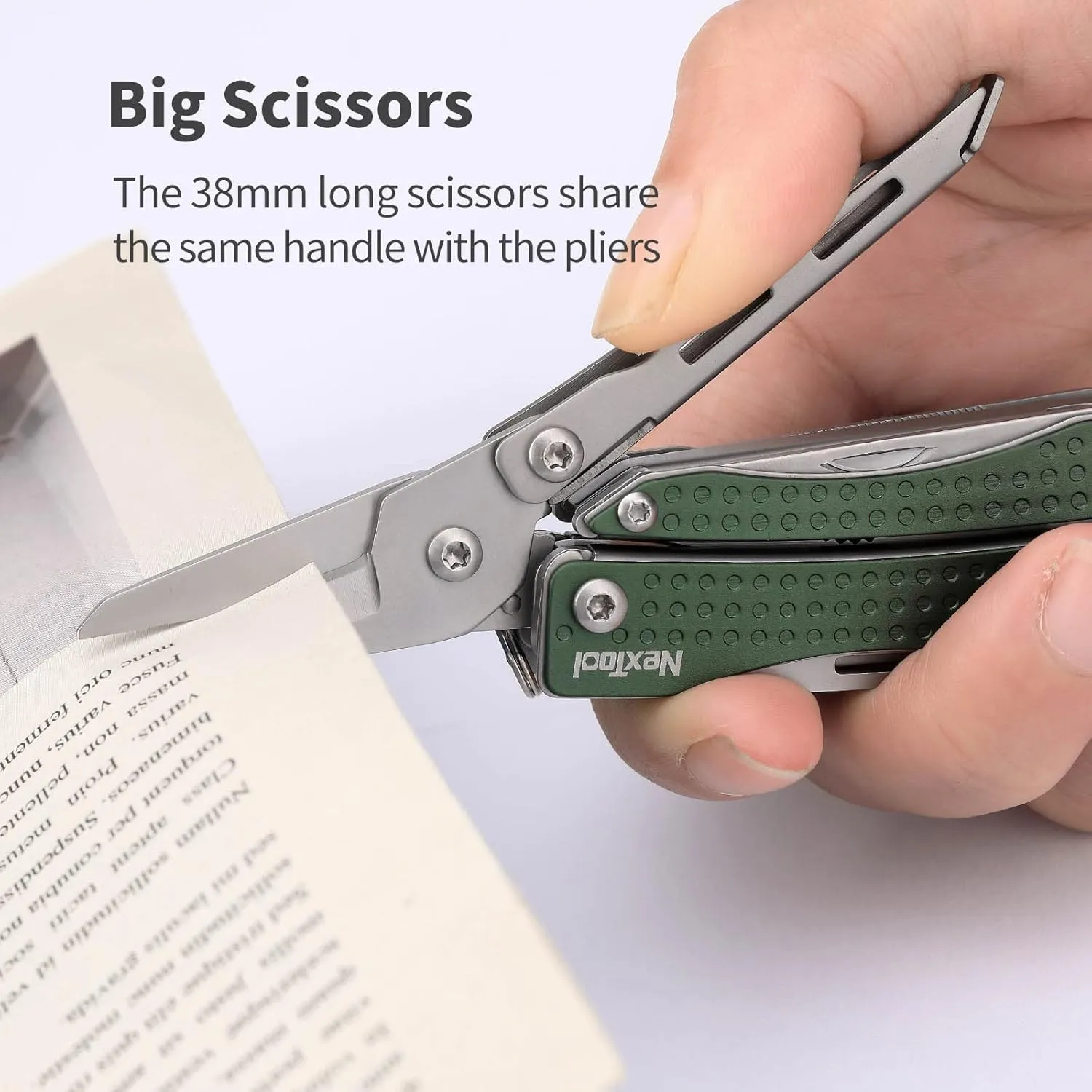 Nextool EDC Keychain Multitool, 10 in 1 Mini Pocket Knife Multi Tool with Needlenose Pliers, Scissors, Mini Useful Cool Gadgets for Men, Father's Day Gifts from Daughter-Green