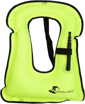 OMOUBOI Inflatable Snorkel Vest Kayak Swim Vest for Adults Snorkel Vests Inflatable Buoyancy Jacket Portable Diving Jackets Swimming Vests for Snorkeling Water Sports Beginner Adults-Only (96-220 lbs)