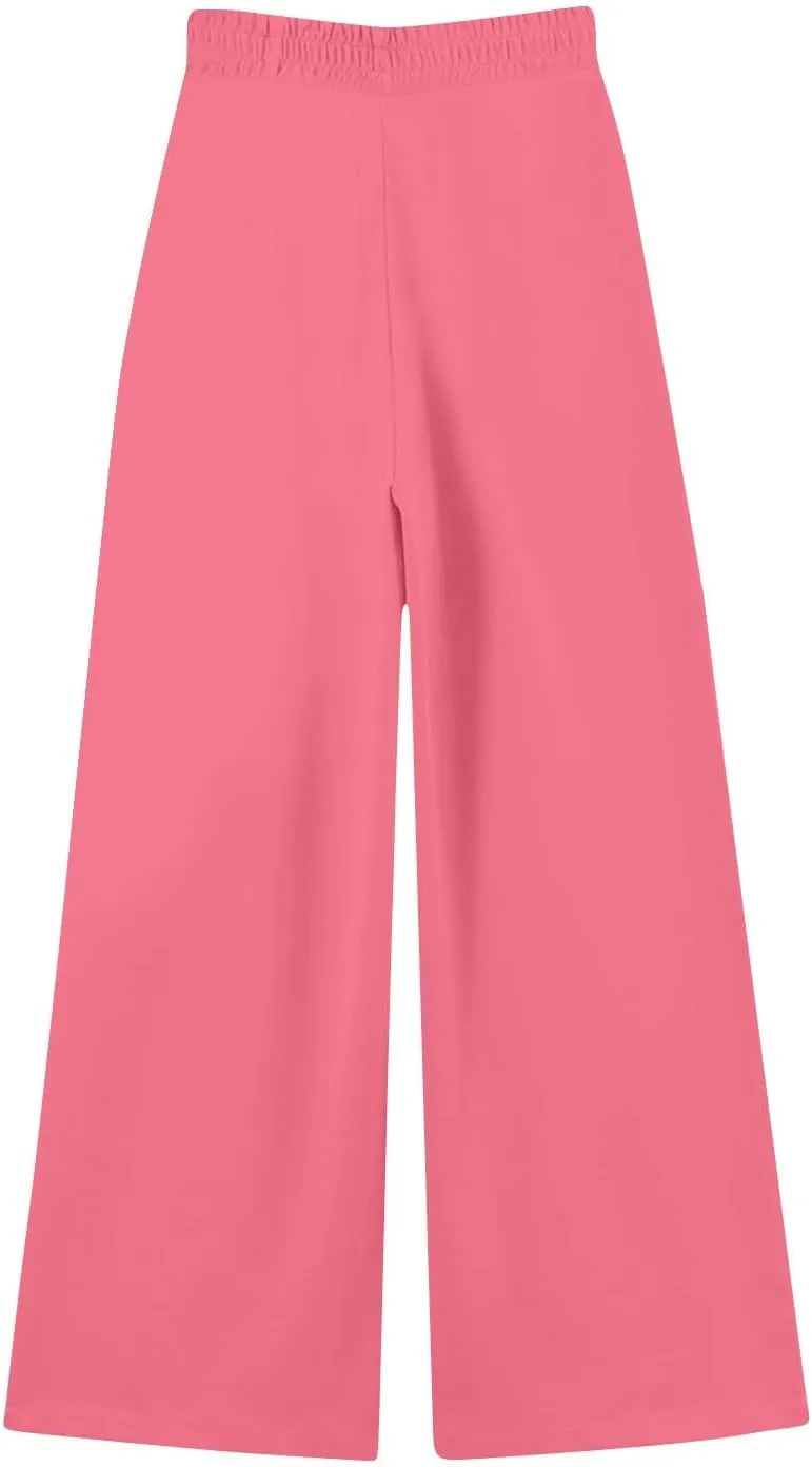 Oversized Wide Leg Sweatpants Women Baggy Y2K High Waisted Fleece Jogger Pants Trendy Cute Sweat Pants with Pockets