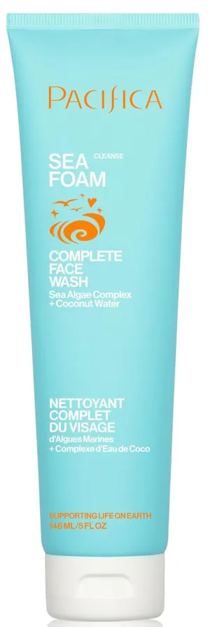 Pacifica Beauty Sea Foam Face Cleanser, Daily Gentle Foaming Face Wash, With Coconut Water   Sea Algae Complex, Removes Makeup, For Combination and Oily Skin, Vegan and Cruelty Free, Clean Skin Care