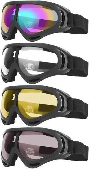 Peicees Pack of 4 Ski Goggles for Women Men Kids Snow Sports Motorcycle Snowboard Goggles