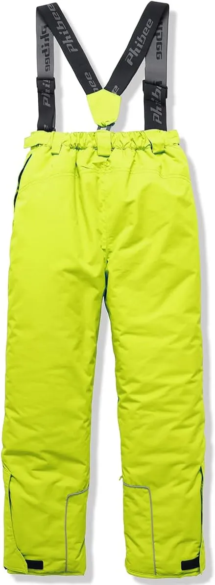 PHIBEE Boys' Waterproof Breathable Polyester Snowboard Ski Pants