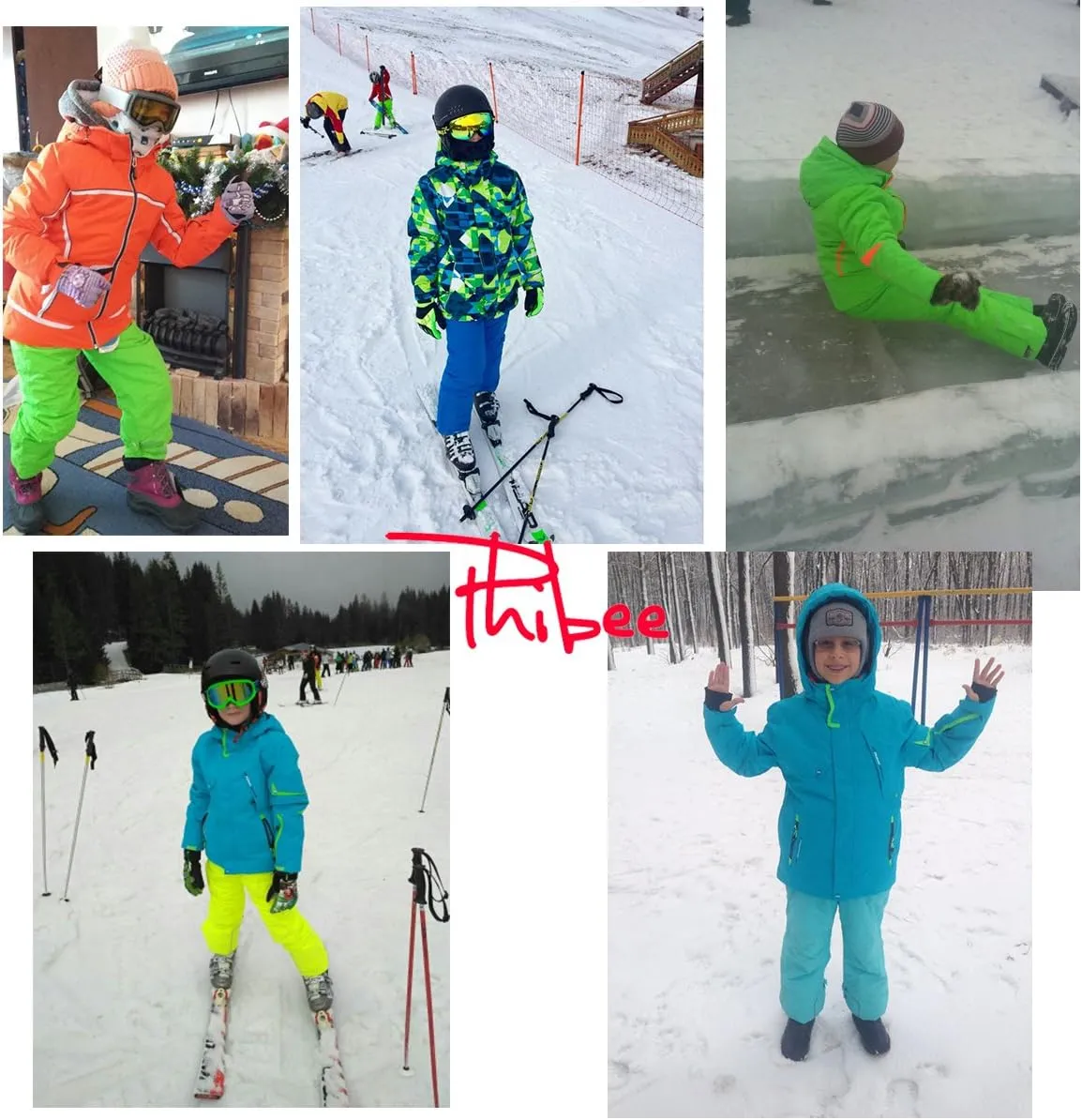 PHIBEE Boys' Waterproof Breathable Polyester Snowboard Ski Pants