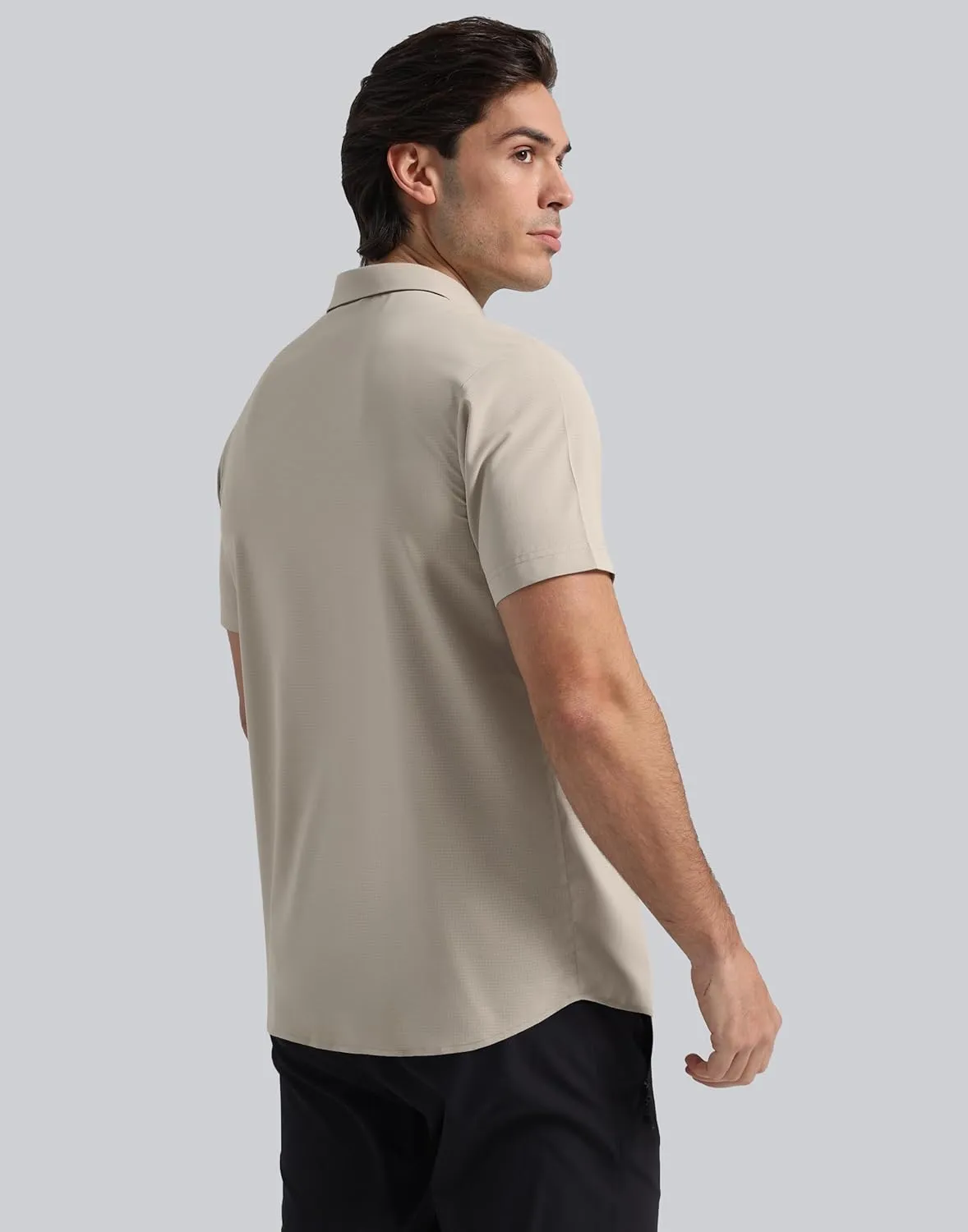Pioneer Camp Men Fishing Shirts with Zipper Pocket UPF 50  Lightweight Casual Short Sleeve Button Down Shirts for Men Hiking
