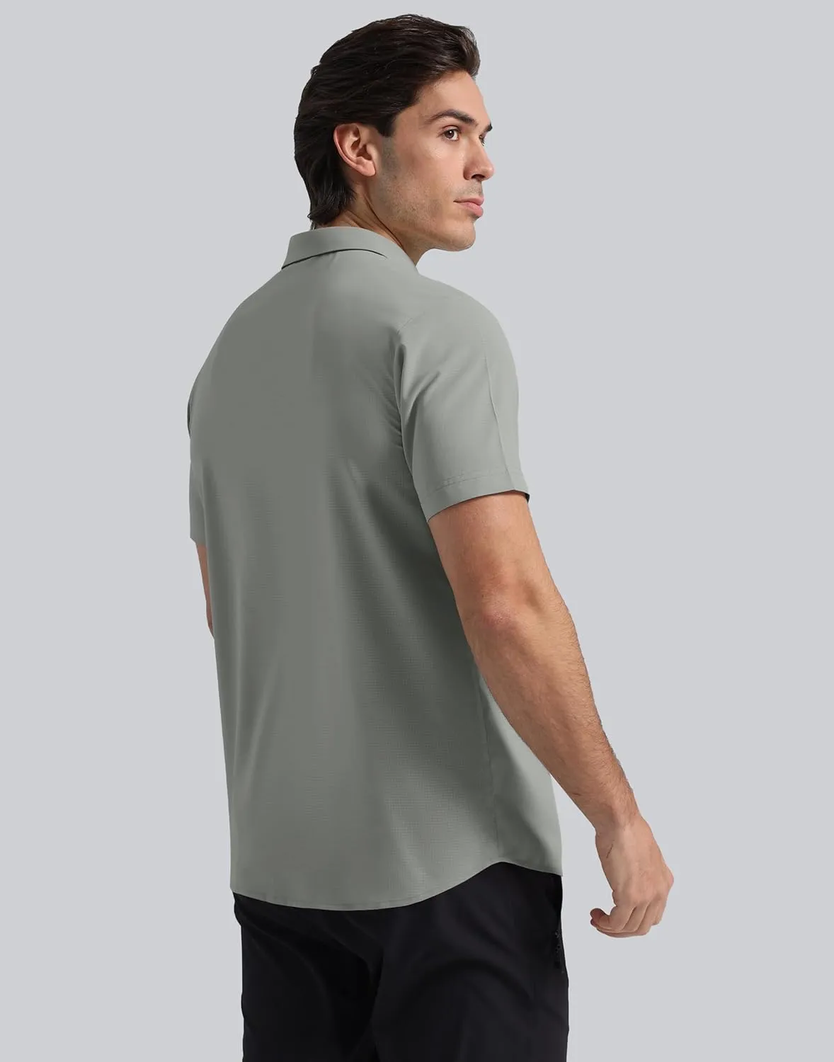 Pioneer Camp Men Fishing Shirts with Zipper Pocket UPF 50  Lightweight Casual Short Sleeve Button Down Shirts for Men Hiking