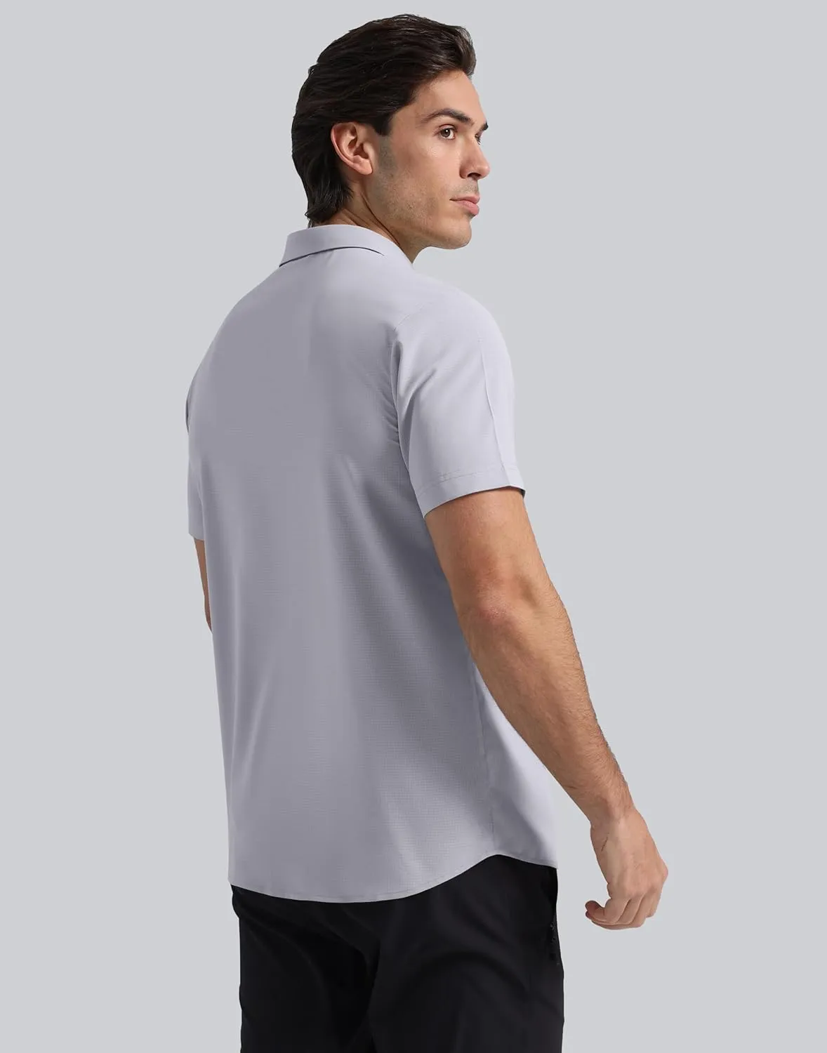 Pioneer Camp Men Fishing Shirts with Zipper Pocket UPF 50  Lightweight Casual Short Sleeve Button Down Shirts for Men Hiking