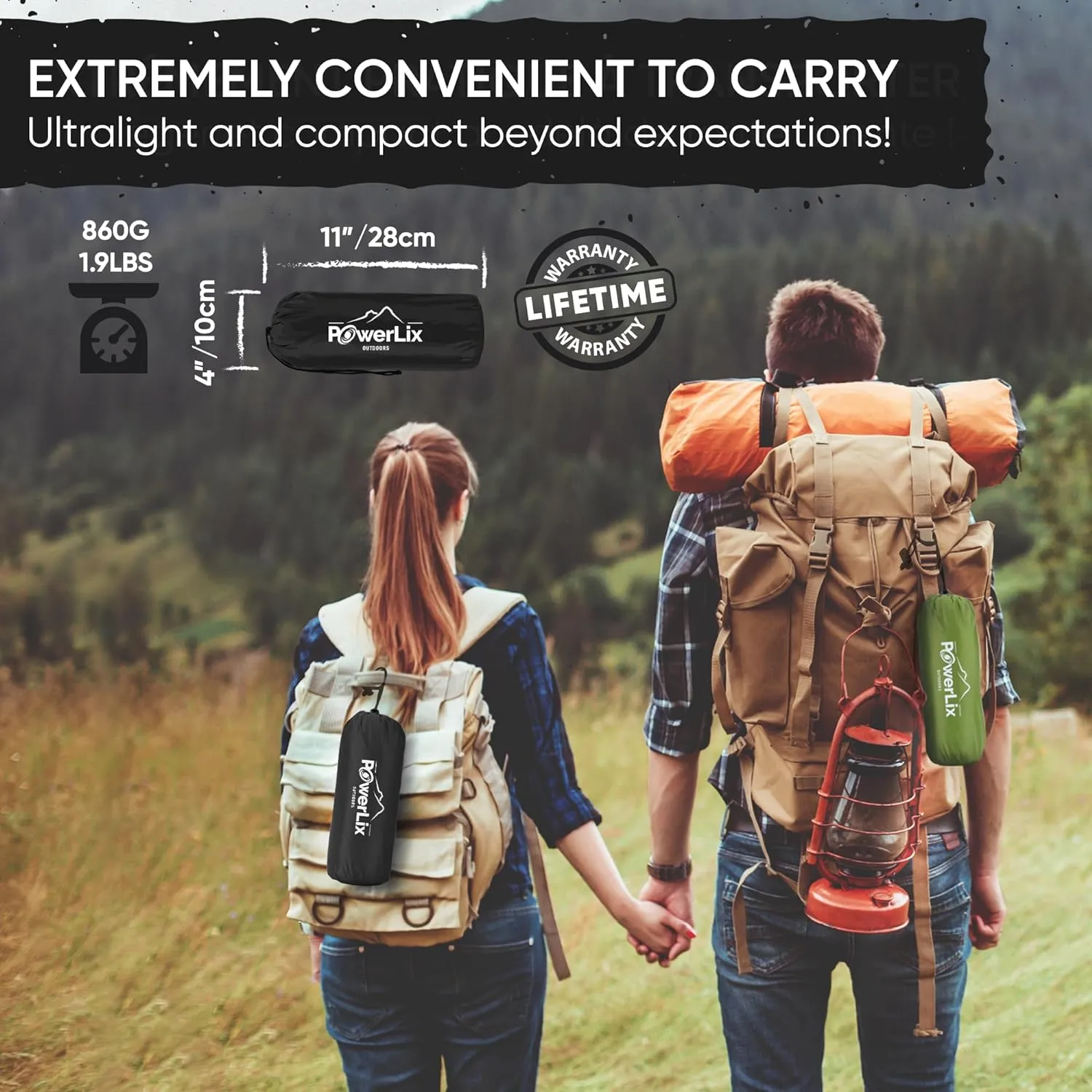 POWERLIX Ultralight Sleeping Pad for Camping with Inflating Bag Compact Lightweight Camping Mat, Outdoor Backpacking Hiking Traveling Airpad Camping Air Mattress Sleeping Mat