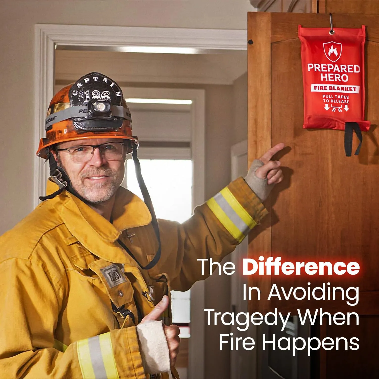 Prepared Hero Emergency Blanket - 1 Pack - Fiberglass Fire Suppression Blanket for Kitchen, Home 39 x 39