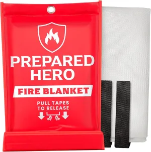 Prepared Hero Emergency Blanket - 1 Pack - Fiberglass Fire Suppression Blanket for Kitchen, Home 39 x 39
