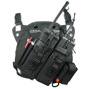 Radio Chest Harness Rig for 2 Way Radio, GPS and Hand Held Electronics | Ideal for Tactical Search and Rescue, Ski Patrol, Military and Emergency Response Personnel (Black, DR-1 Commander)