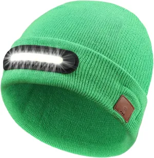 RANCOVY LED Beanie with Light, Unisex USB Rechargeable Headlamp Beanie Flashlight Beanie Hat for Men Women