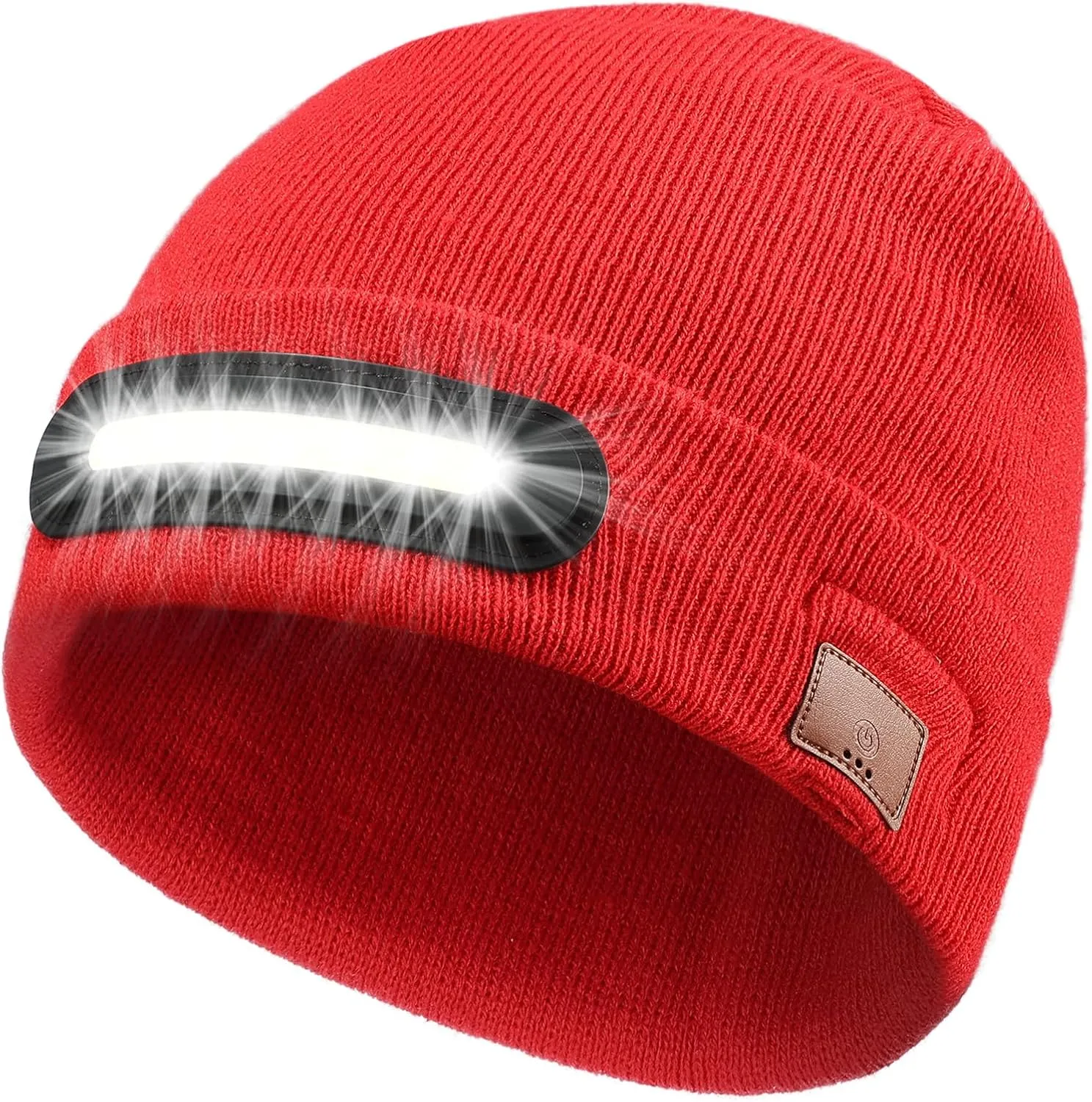 RANCOVY LED Beanie with Light, Unisex USB Rechargeable Headlamp Beanie Flashlight Beanie Hat for Men Women