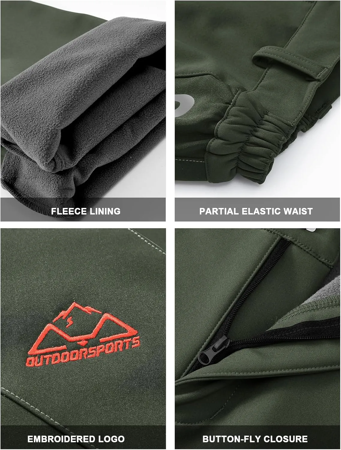 Rdruko Women's Snow Pants Waterproof Insulated Fleece Thermal Ski Hiking Snowboard Pants