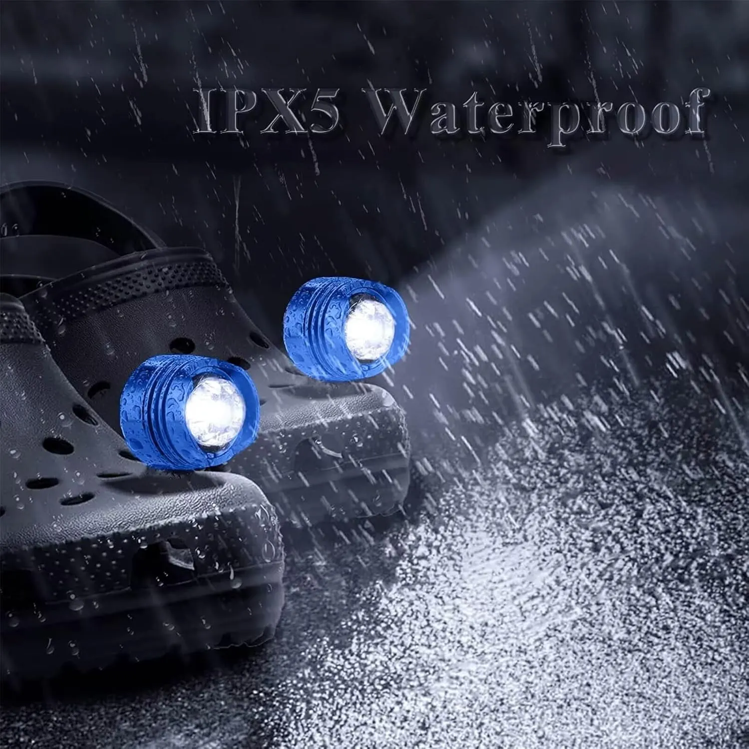 Rechargeable Headlights for Clog 2PCS, Flashlight Clog Charm Attachment Accessories for Shoes with 3 Light Modes for Dog Walking, Camping, Running, Suitable for Adults Kids Boys Girls Men Women