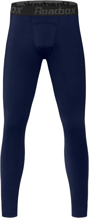 Roadbox Boys Compression Pants Youth Quick Dry Spandex Tights Leggings for Running Football Basketball