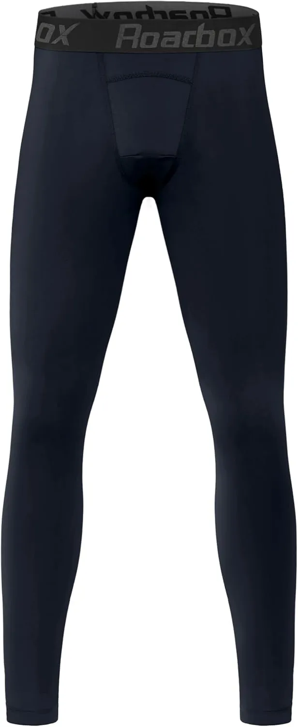 Roadbox Boys Compression Pants Youth Quick Dry Spandex Tights Leggings for Running Football Basketball