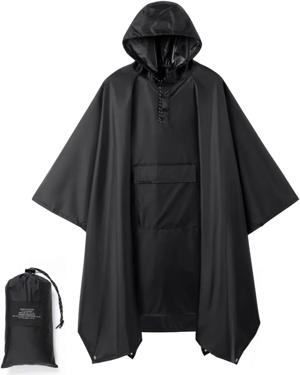 salamra Hooded Rain Poncho Waterproof Raincoat Jacket for Men/Women/Adults with Pocket