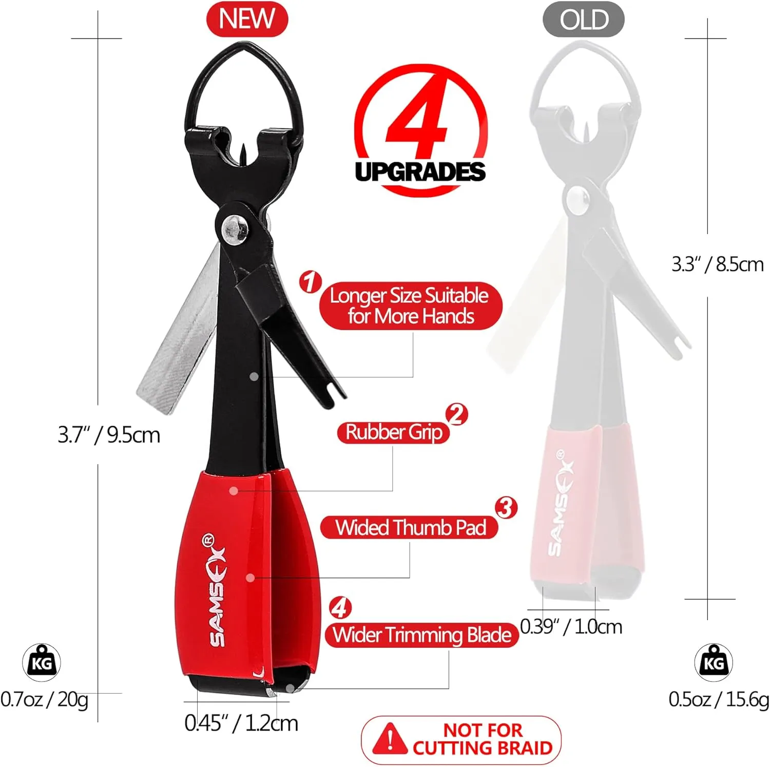 SAMSFX Fishing Knot Tying Tool, Multifunctional Fly Fshing Nippers, Quickly Tie Fishing Knots for Hooks, Lures and Flies, Fishing Clippers with Retractor