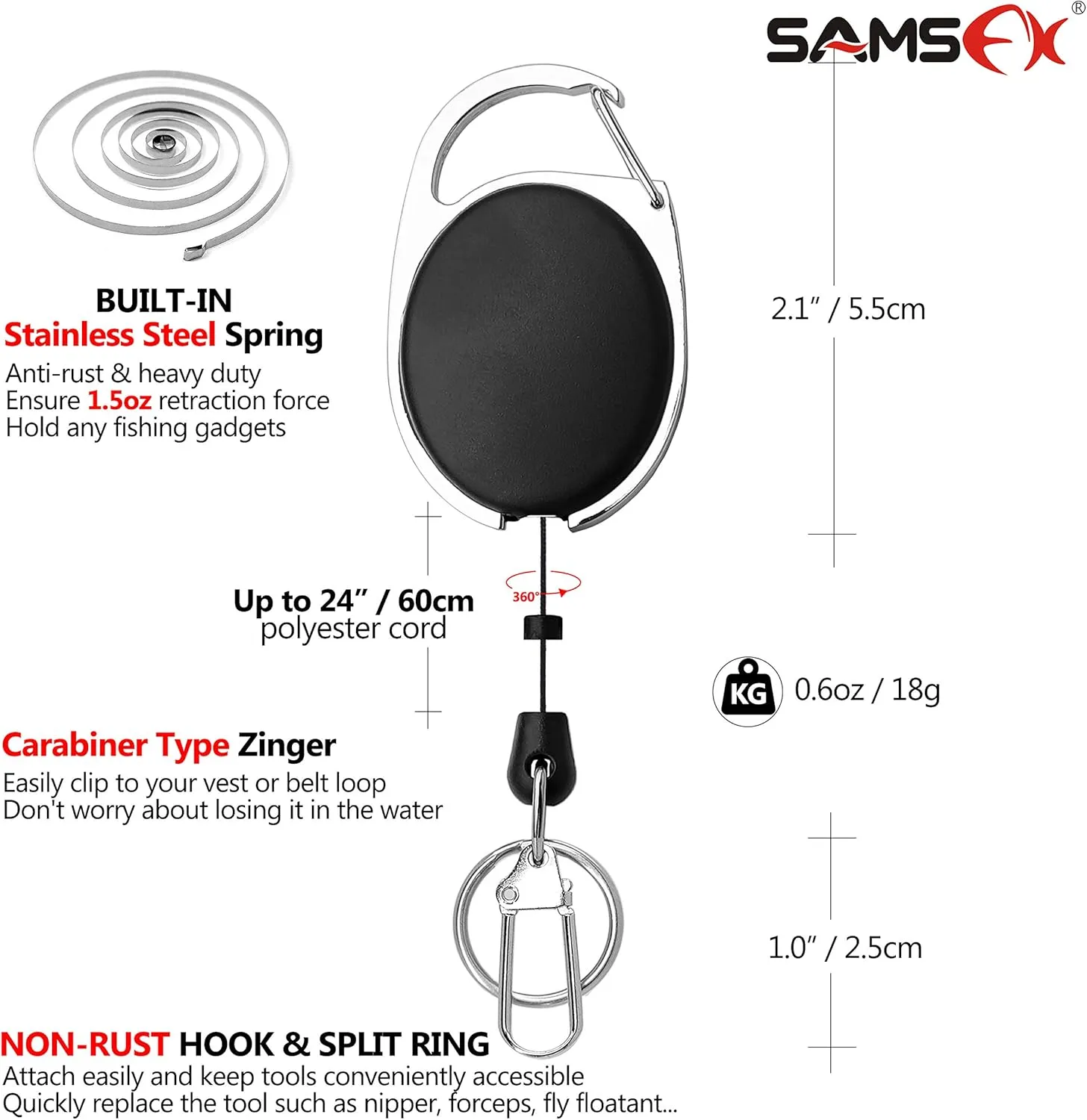 SAMSFX Fishing Knot Tying Tool, Multifunctional Fly Fshing Nippers, Quickly Tie Fishing Knots for Hooks, Lures and Flies, Fishing Clippers with Retractor