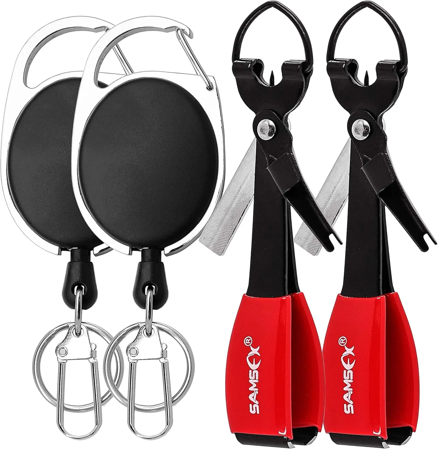 SAMSFX Fishing Knot Tying Tool, Multifunctional Fly Fshing Nippers, Quickly Tie Fishing Knots for Hooks, Lures and Flies, Fishing Clippers with Retractor