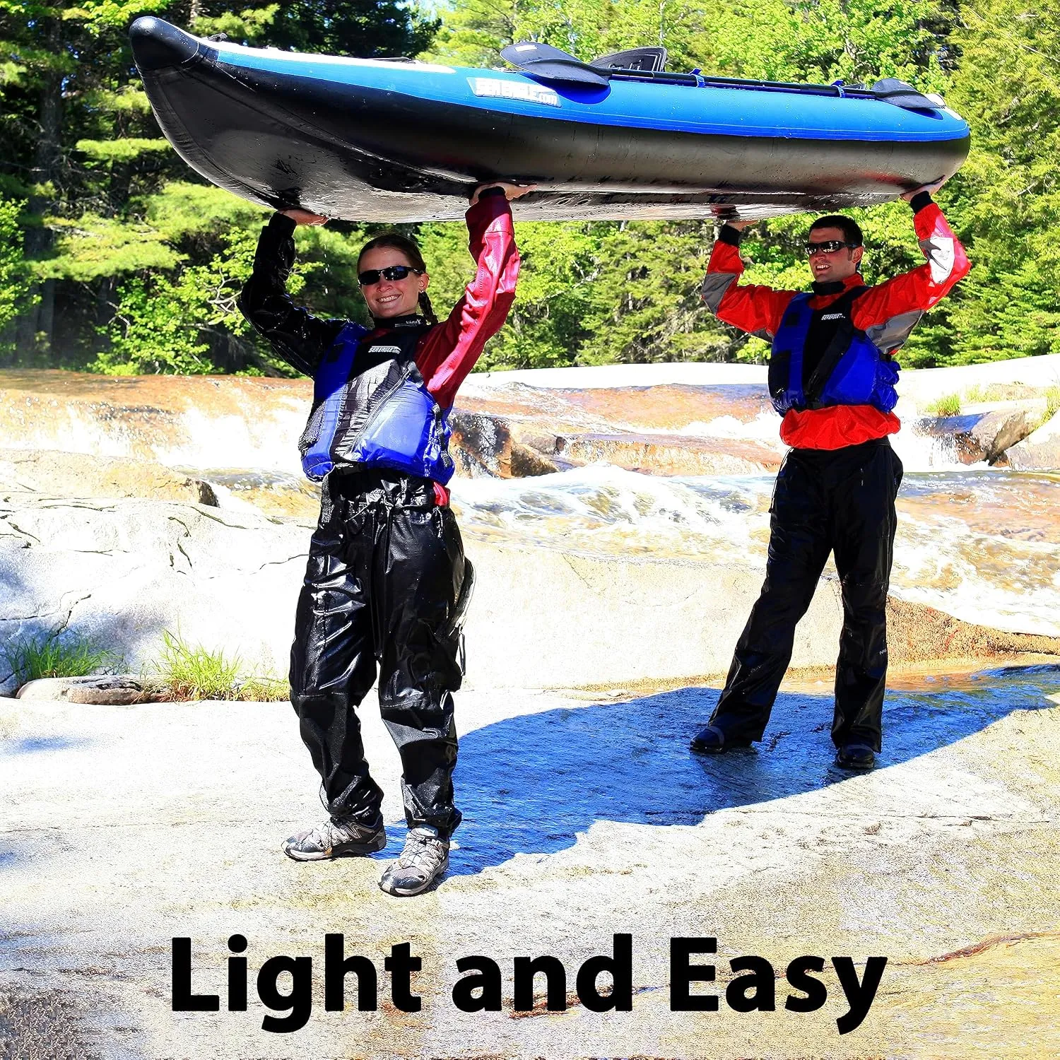 Sea Eagle 420X Explorer Inflatable Kayak- Fishing, Touring, Camping, Exploring &White Watering-Self Bailing, Removable Skeg, Drop Stitch Floor