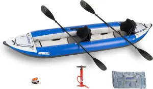 Sea Eagle 420X Explorer Inflatable Kayak- Fishing, Touring, Camping, Exploring &White Watering-Self Bailing, Removable Skeg, Drop Stitch Floor