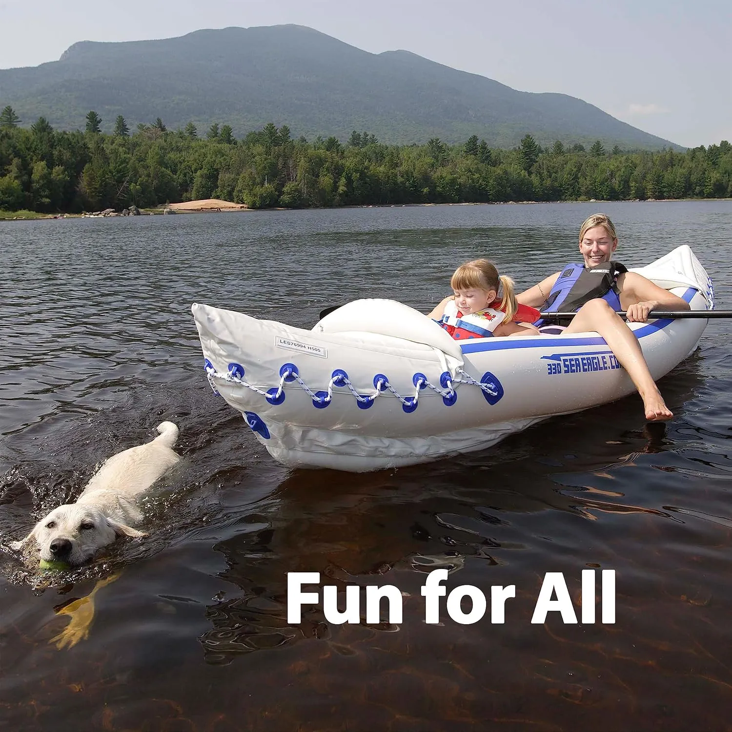 Sea Eagle SE330 Two Person Inflatable Kayak with Seats, Paddles, Bag-Affordable-Lightweight-Portable