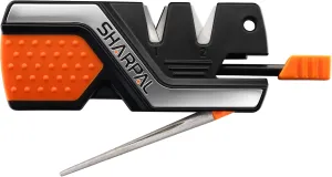 SHARPAL 101N 6-In-1 Pocket Knife Sharpener & Survival Tool, with Fire Starter Ferro Rod, Whistle & Diamond Sharpening Rod, Quickly Repair, Restore and Hone Straight and Serrated Blade